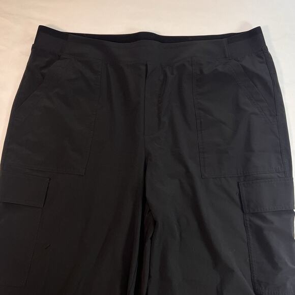 Athleta Brooklyn Heights Pants Plus Size 22 Black Cargo Pockets High Rise Casual - Picture 2 of 14
